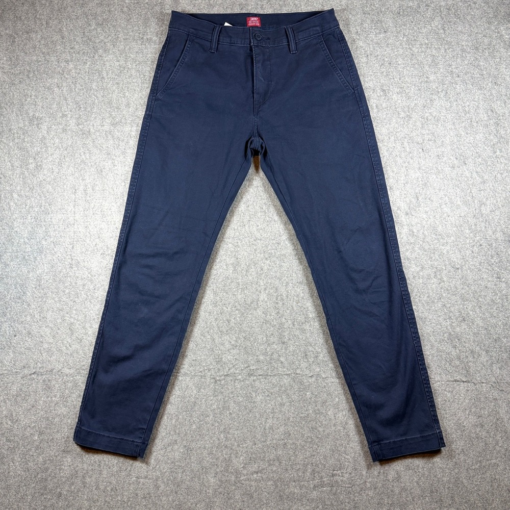 Levi's Mens XX Chino Standard Taper Pants W29 L30 Navy Blue WaterLess Cotton